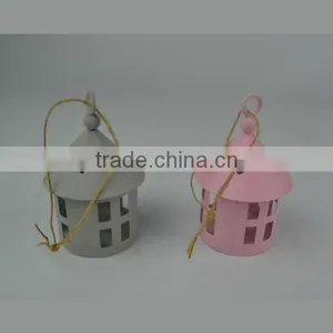 Home Decor Red Iron Lantern Candle Holder thumbnail-1