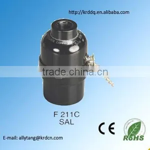 E26 Bakellite Lamp Holder With Switch thumbnail-1
