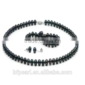 6-6.5mm Pearl Beaded Jewelry Necklace Bracelet and Earrings thumbnail-1