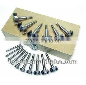 16pcs Forstner Drill Woodworking Bit Set in a Well Holding Wooden Box thumbnail-1