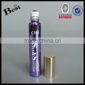 Best Sellers Cosmetic Packaging Purple UV Glass Bottle Roll on 8ml High Quality Silk Screen Printing Roll on Tube Perfume Bottle thumbnail-2