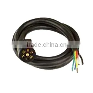 Trailer Light Plug 7 Way RV Wiring Harness 6' Cord Trailer End/Trailer Cable/Wire Harness thumbnail-1