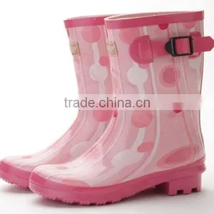 Best Sell Pink Rubber Rain Boots thumbnail-1