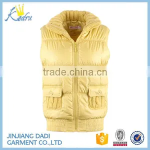 Good Quality Fitted Coats Vest For Young Ladies&khaki Yellow Vest Winter 2016 thumbnail-1