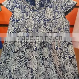2017 Nice Elegant Blue Floral Girl Baby Jacquard Dress thumbnail-3
