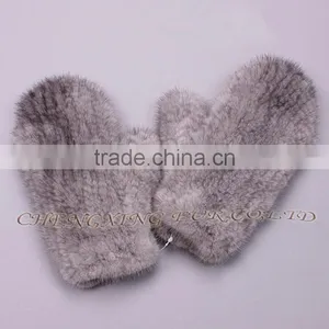 CX-A-60Q 2016 Wholesale Genuine Knitted Mink Fur Gloves thumbnail-3