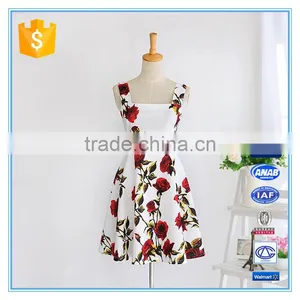 Ladies Western Fashion Summer Umbrella Floral Casual One Piece Dress Designs thumbnail-1