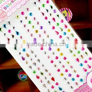 Custom Multi Mix Color Five Star Shape Self Adhesive Diy Gem Rhinestone Acrylic Sticker thumbnail-3