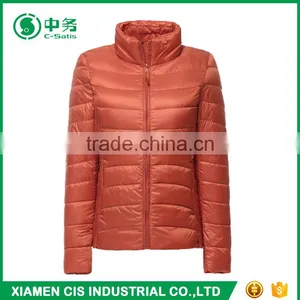 Popular Style Pink Color Women Ultralight Goose Down Jacket for Winter thumbnail-4
