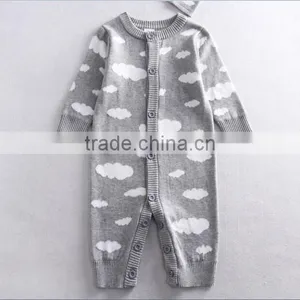 Western Infant Toddler Baby Cotton Knitted Jumper Romper With Hat thumbnail-2