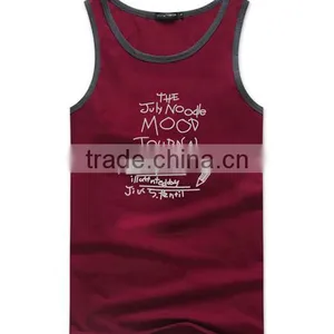 2017 New Fashion Design OEM Customized 3D Print Your Own Brand LogoSportswear 95%Cotton 5%Spandex Plain Gym Stringer Men Singlet thumbnail-1