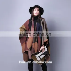 2017 New Style High Quality Classic Big Plaid Cashmere Scarf Women Grid Silk Scarf Lady Soft Shawl thumbnail-1
