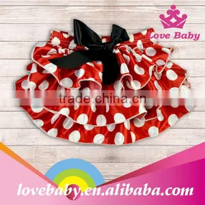 Boutique Ruffle Bottom Children Underwear Red White Dot With Black Sash thumbnail-1