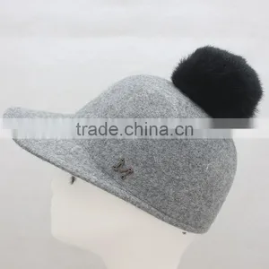 Myfur Genuine Soft Fox Body Fur Pom Pom Elegant Adults Unisex Felt Fedora Hat thumbnail-3