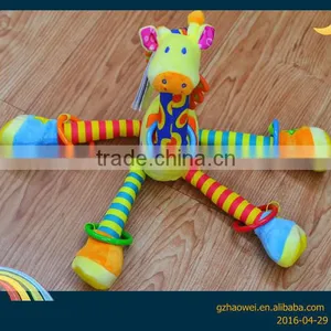 Lovely Giraffe Bell Insert Baby Educational Plush Toys Baby Bed Hanging Toys thumbnail-1