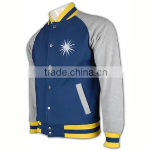 Wholesale High Quality Zip up Hoody Ribbed Cheap Mens Baseball Jacket uk thumbnail-2