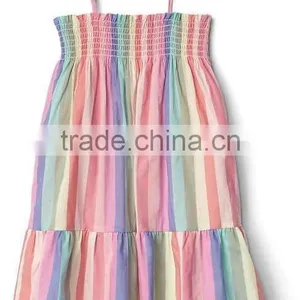 Baby Clothes 2017 Smocked Custom Baby Clothing Wholesale Summer Kids Girl Stripe Tier Smock Dress thumbnail-4