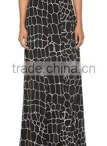 Hot Sales Long Skirt Fashion Plaid Chiffon Ladies Maxi Skirt High Waist Ladies Skirt OEM thumbnail-2