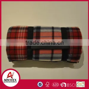 Rolling Package Check Pattern Polar Fleece Picnic Blanket thumbnail-2