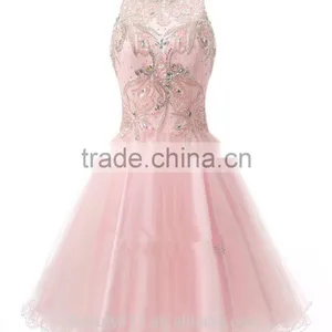 New Style Custom Made Elegant A-line Scalloped Backle Lace Short Evening Dress Prom Dresses ED644 thumbnail-1