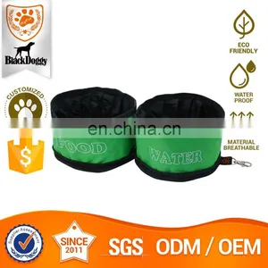 Double Foldable Water Proof Camping Pet Travel Bowls Dog Food Bag thumbnail-1