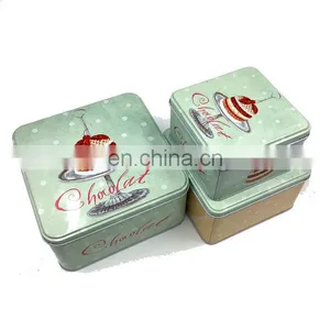 Custom Square Small Gift Metal Chocolates Biscuits Cookies Cake Tin thumbnail-6