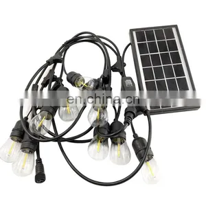 Waterproof Outdoor Christmas Light String, E26 E27 Black Solar Outdoor String Lights thumbnail-2