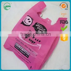 Printed HDPE T-shirt Bag With Good Quality for Shopping thumbnail-1