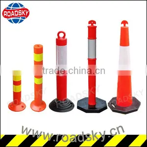 T-top Rubber Base Flexible Best Selling PVC Warning Bollard thumbnail-1