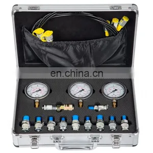 Free Fit Hydraulic Tester Hose Pressure Gauge Kit With 8 Couplings Excavator Parts Hydraulic Pressure Test Kit thumbnail-2