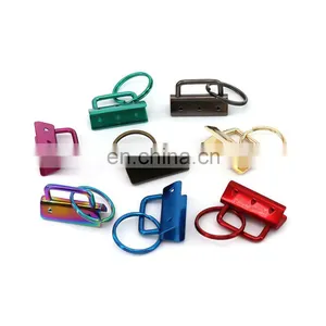 Different Colors Matt Rainbow 1 Inch Nickel Free Key Chain Wristlet Hardware Fob Hardware With Key Ring thumbnail-1