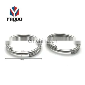 Quality Assuredc Size Metal Split Double Ring Keychain Logo Custom Ring For Bag thumbnail-2