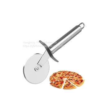 Kitchen Accessories Home and Kitchen Gadgets Stainless Steel Single Wheel Pizza Knife Baking Tool Pizza Cutter thumbnail-2