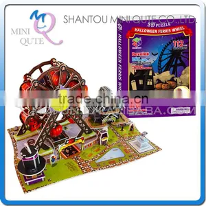Mini Qute Hallowmas Ferris Wheel Building Block 3d Paper Puzzle Model Cardboard Jigsaw Puzzle Game Educational Toy NO.B368-11 thumbnail-1