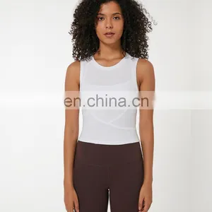 OEM & ODM Supplier Custom Logo Ribbed Fashion Gym Wear Sleeveless Yoga Crop Tank Top thumbnail-1