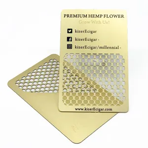 Wholesale Custom Logo Credit Card Shaped Stainless Steel Herb & Tobacco Grinder thumbnail-2