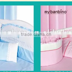 8pcs Pure Color Baby Bedding Set/embroidery Baby Bedding Set thumbnail-1
