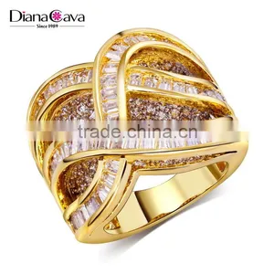 New Product 2017 Unique Jewelry Design 3D Look Zircon Channel Set Deluxe Lady Ring thumbnail-2