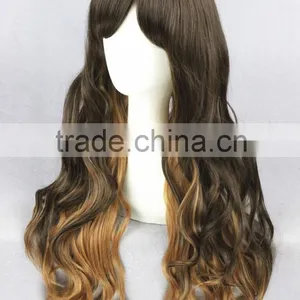 High Quality 65cm Medium Long Wave Brown Mixed Lolita Wig Synthetic Anime Wig Cosplay Hair Wig Party Wig thumbnail-3