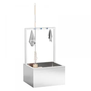 Stainless Steel Floor Mop Sink With Cleaning Tool Rack thumbnail-1