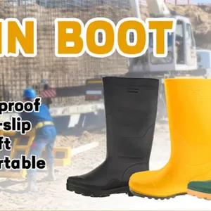 Waterproof PVC Rain Boots for Long Wearing Comfort for Hardware Wholesalers Distributor Supply Program for Agriculture Cleaning and Daily La thumbnail-3