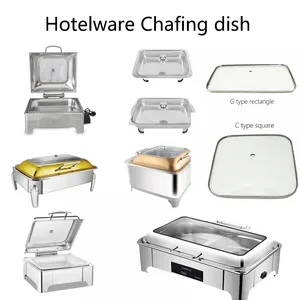 OEM Custom Rectangular Tempered Glass Lid for Chafing Dish Buffet Server Hotelware Food Warmer thumbnail-1