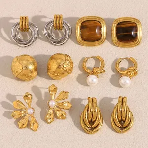 Stainless Steel Earrings OEM/ODM Custom Design Supplier IP Gold Plated Bulk Order thumbnail-3