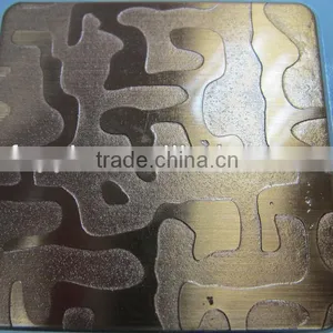 Kitchen Cabinet No.1 2d,2b,Ba,4k,8k (mirror), Hl,No.4 Embossed Bronze Finish Stainless Steel Sheet thumbnail-1