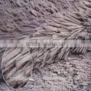 Long Pile Full Dull Grey Plush Fabric for Coat thumbnail-3