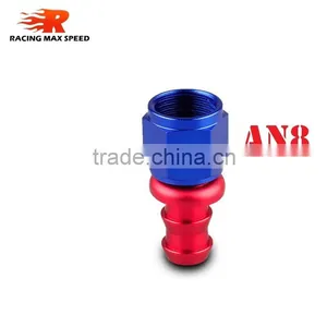 Aluminum Oil Cooler Hose Fitting Straight Push on Fitting Hose End Blue and Red 10-001-08 thumbnail-1