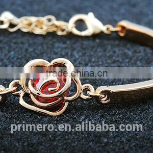 Wholesale Jewelry Women Fashion Cute Flower Crystal Party Chain Link Bracelets Bangles thumbnail-5