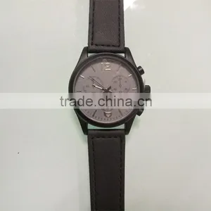 Hot-selling Three Eyes Leather Strap Men Wrsit Watch thumbnail-1