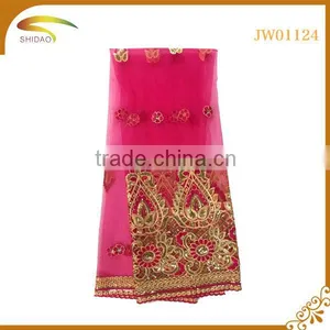 Wholesale High Quality Latest Nigerian Decorative Embroidery 3D Patterned Silk Fabric Market in Indian thumbnail-3