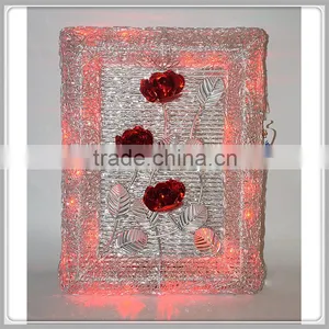 Fancy Table Lamp RGB LED Table Lamp Aluminium Table Lamp Leaves and Rose Flower thumbnail-2